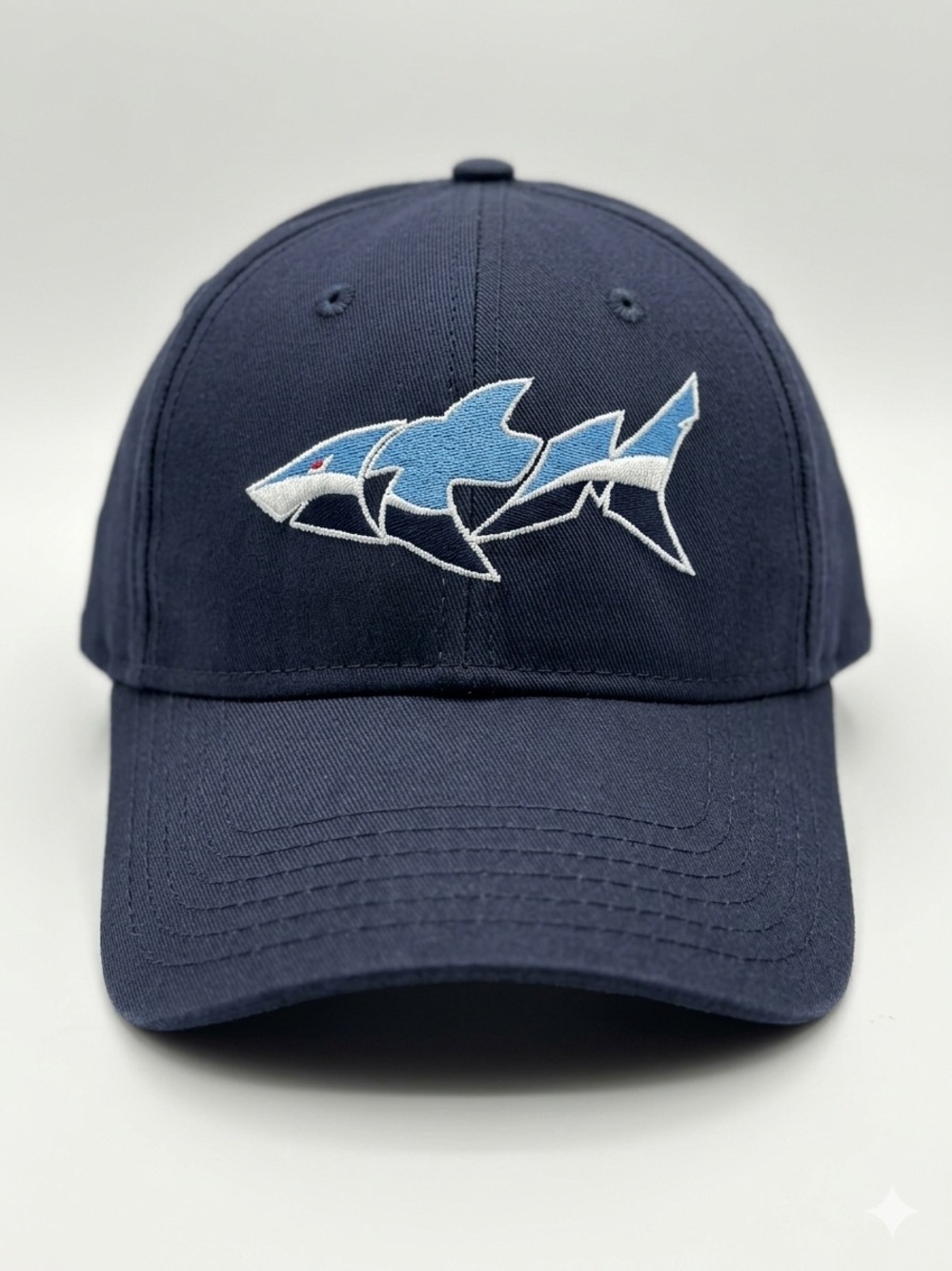 OTTO Shark Embroidered Navy Blue Adjustable Dad Hat Cap One Size